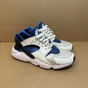 Nike Air Huarache Shoes Men Size 9.5 White Blue Athletic Sneaker Workout Gym‎
